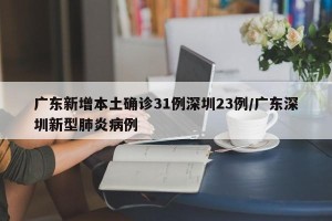 广东新增本土确诊31例深圳23例/广东深圳新型肺炎病例