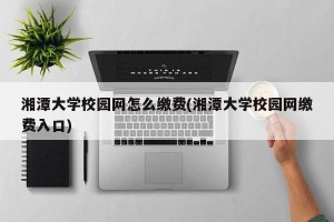湘潭大学校园网怎么缴费(湘潭大学校园网缴费入口)